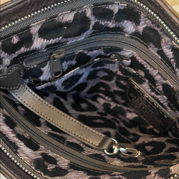 Brighton Vintage Olive and Brown Croc Embossed Crossbody Bag EUC - Picture 13 of 17